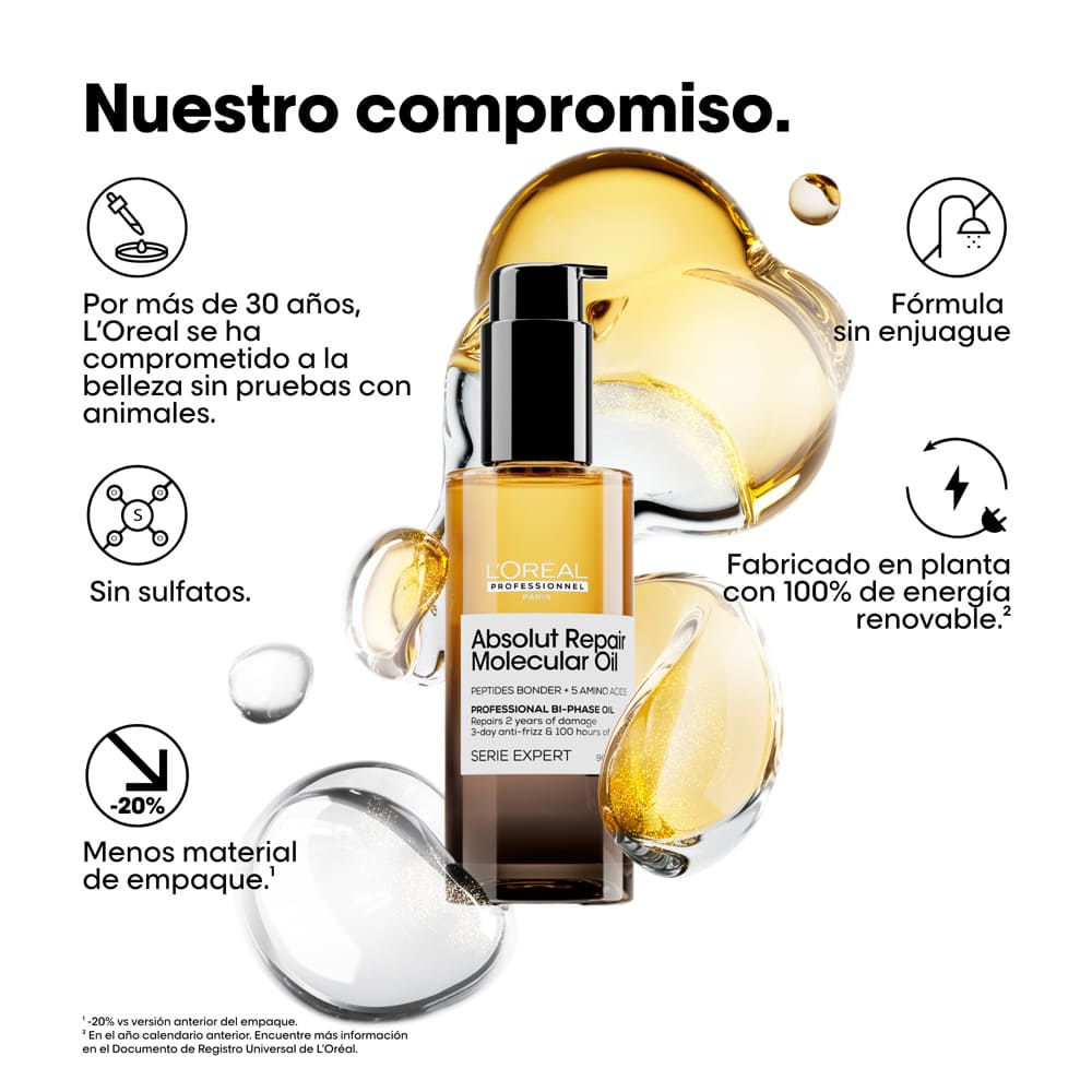 ACEITE BIF&Aacute;SICO ABSOLUT REPAIR MOLECULAR (ACEITE BIF&Aacute;SICO PARA CABELLO DA&Ntilde;ADO)